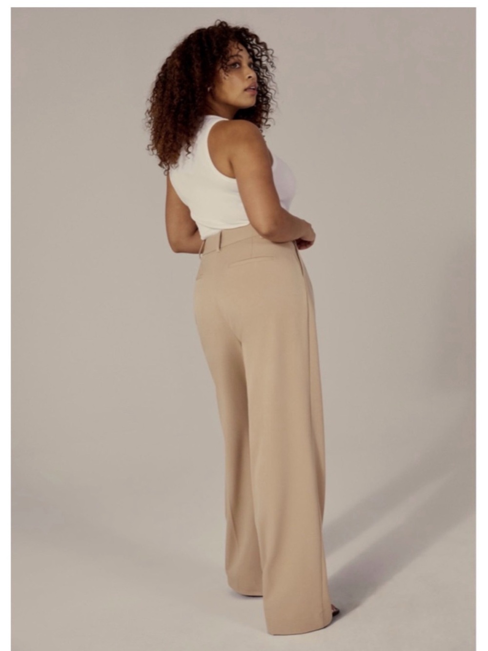 Favorite Daughter The Favorite Pant Size 8 Beige Wide Leg Minimal Work City Chic - Picture 5 of 13